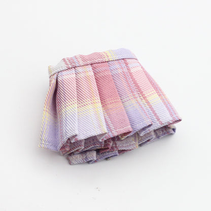 Labubu Doll Pleated Skirt for 17cm Vinyl Doll - Plaid & Solid Colors