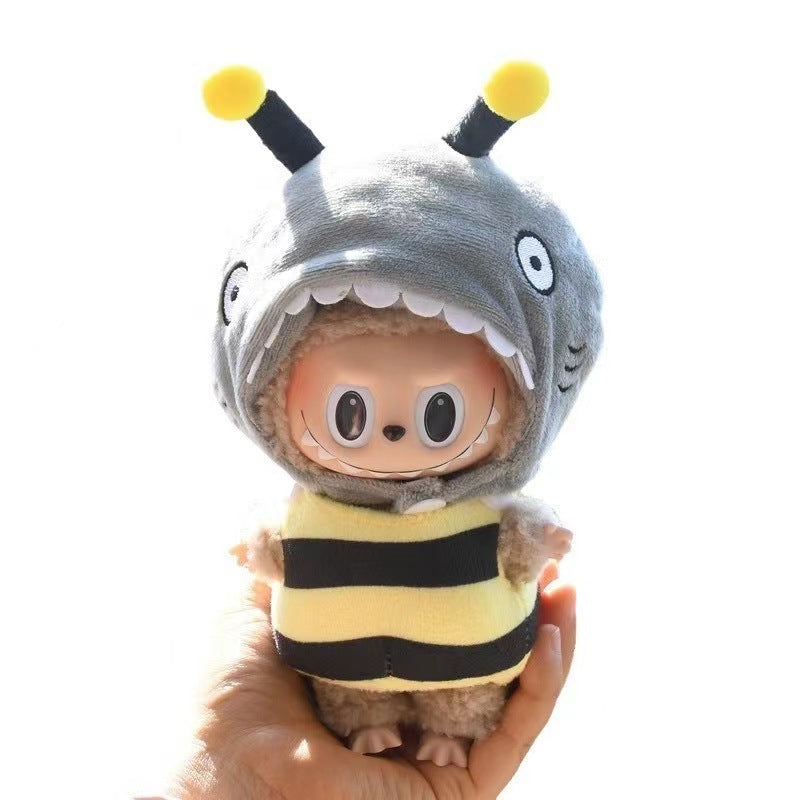 Only clothes] 17CM cloth cloth clothes key chain LABUBU big ear dog powder pig elk suit pendant spot