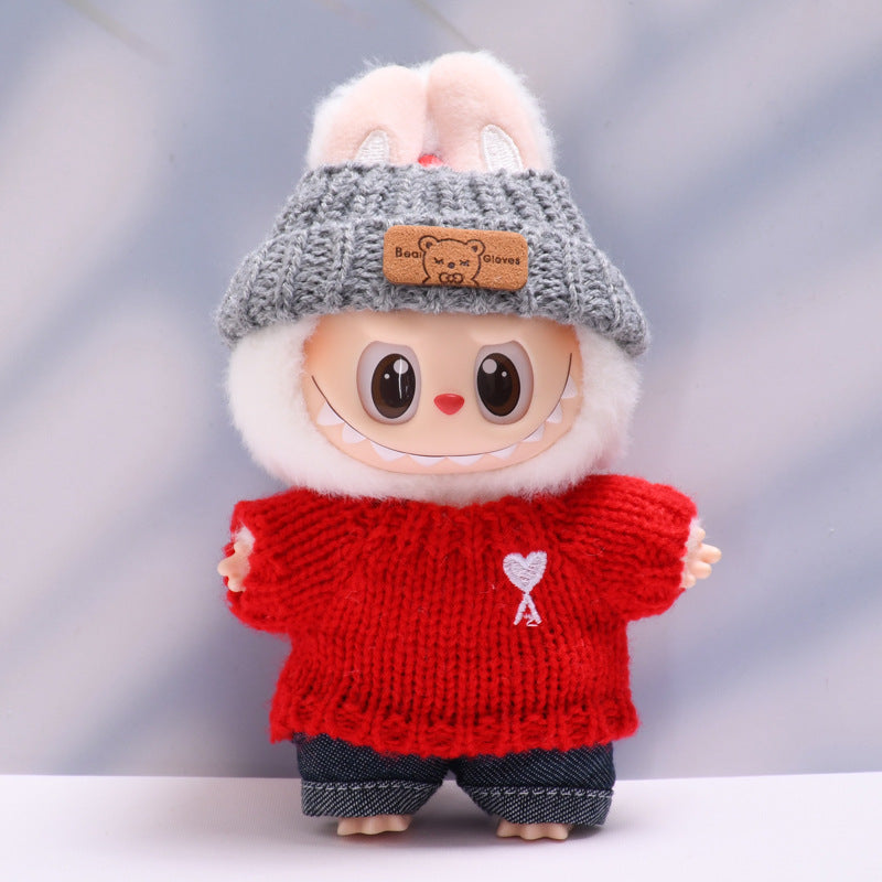 Only clothes] the first and second generation of cloth pendant button sweater hat small bag camera Labubu change baby clothes