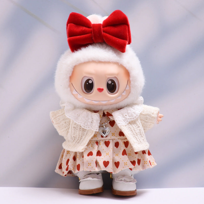 Only baby clothes] one or two generation pendant labubu clothes bow love skirt suit cloth baby clothes