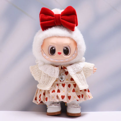 Only baby clothes] one or two generation pendant labubu clothes bow love skirt suit cloth baby clothes
