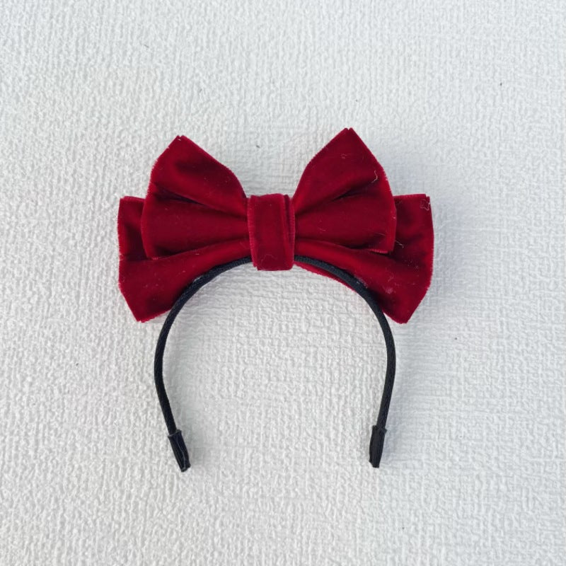 Labubu Sp Bow Headband Fugitive Princess Hair Accessories Elegant Bow Headband Sweet Velvet