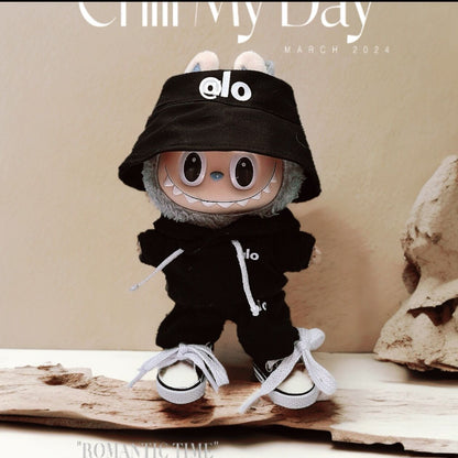 Labubu Doll Pink Outfit Set - Hat, Sweatshirt & Shorts