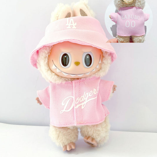 Labubu Doll Baby Clothes Set - Pink, Blue, White Outfits with Shoes & Hats