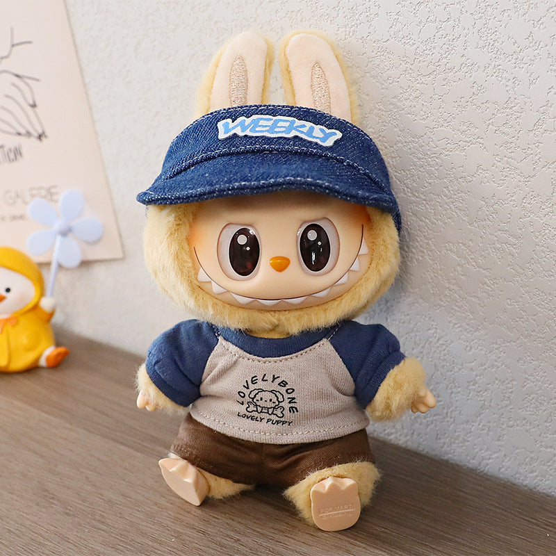 Generation II Blind Box LABUBU Pendant Doll Clothes Sportswear Casual Clothes T-shirt sneaker Duck Tongue Hat Dress