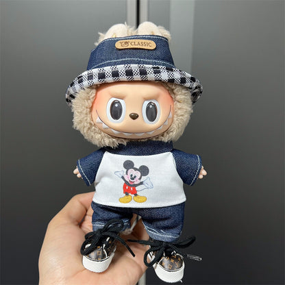 Labubu Wearable Doll Clothes 17cm Plush Cute Dress-Up Casual Outfit Skirt Fabric Clothes High Quality