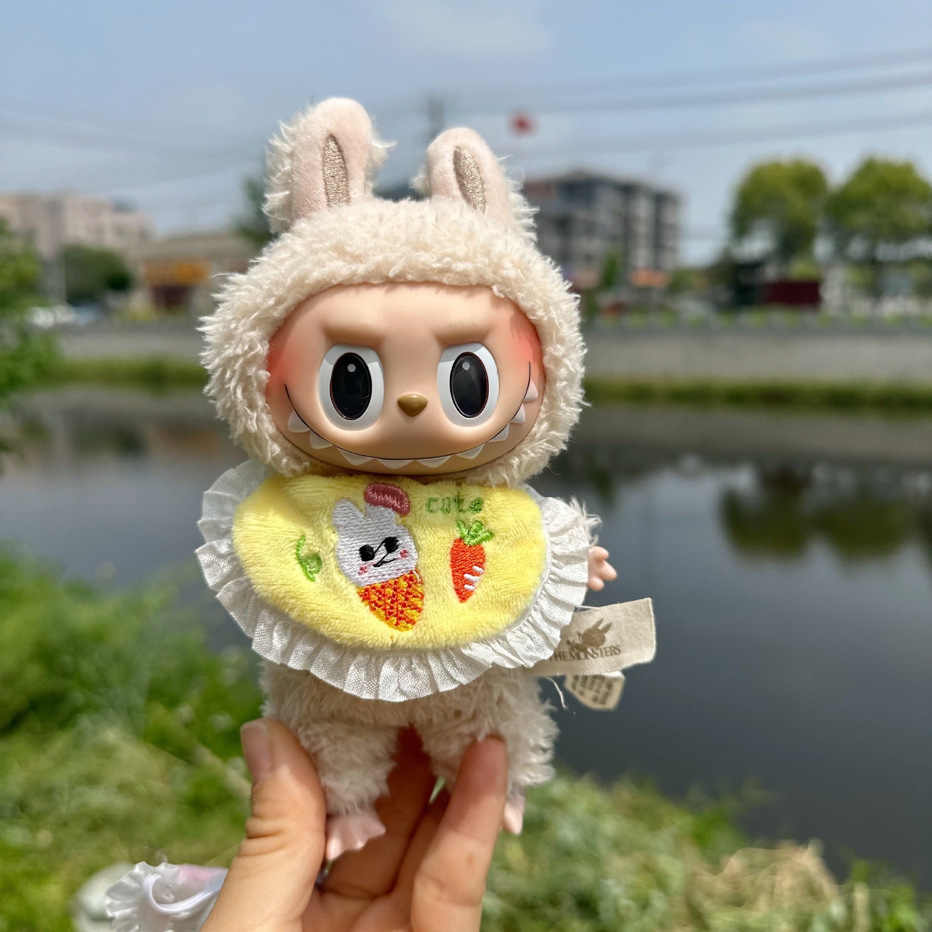 Clothes Only] Vinyl Rab Clothes 17CM Blind Box LABUBU Accessories for Piggy Shirt Bib Hat