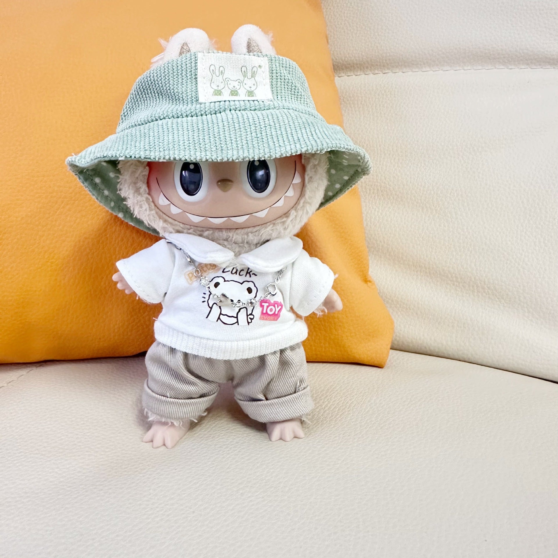 Only clothes] 17CM Rab cloth doll clothes blind box key chain LABUBU for lapel bear shirt suit
