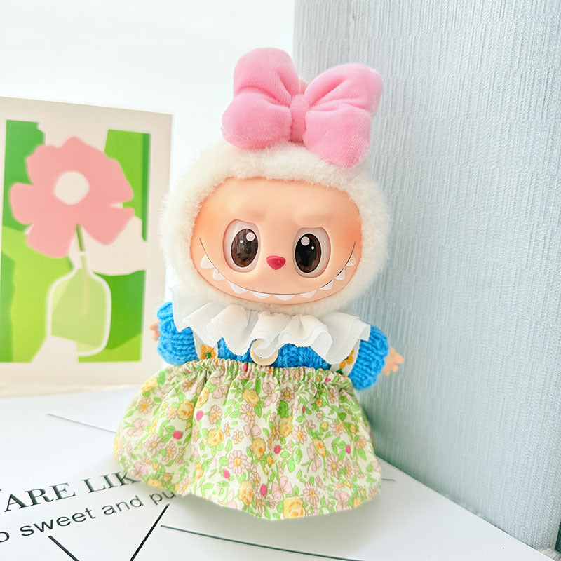 Only clothes for sale] first and second generation key chain Labubu clothes pendant cloth doll chocolate academy style