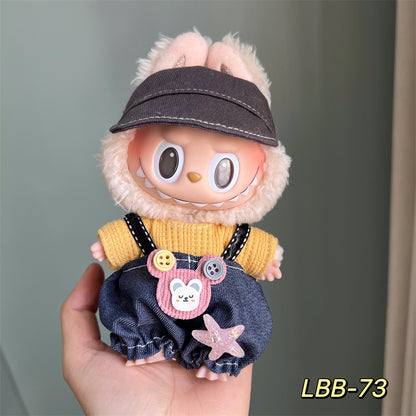 Only clothes for sale cloth baby clothes 17cm plush vinyl labubu sit party generation two generation for suit