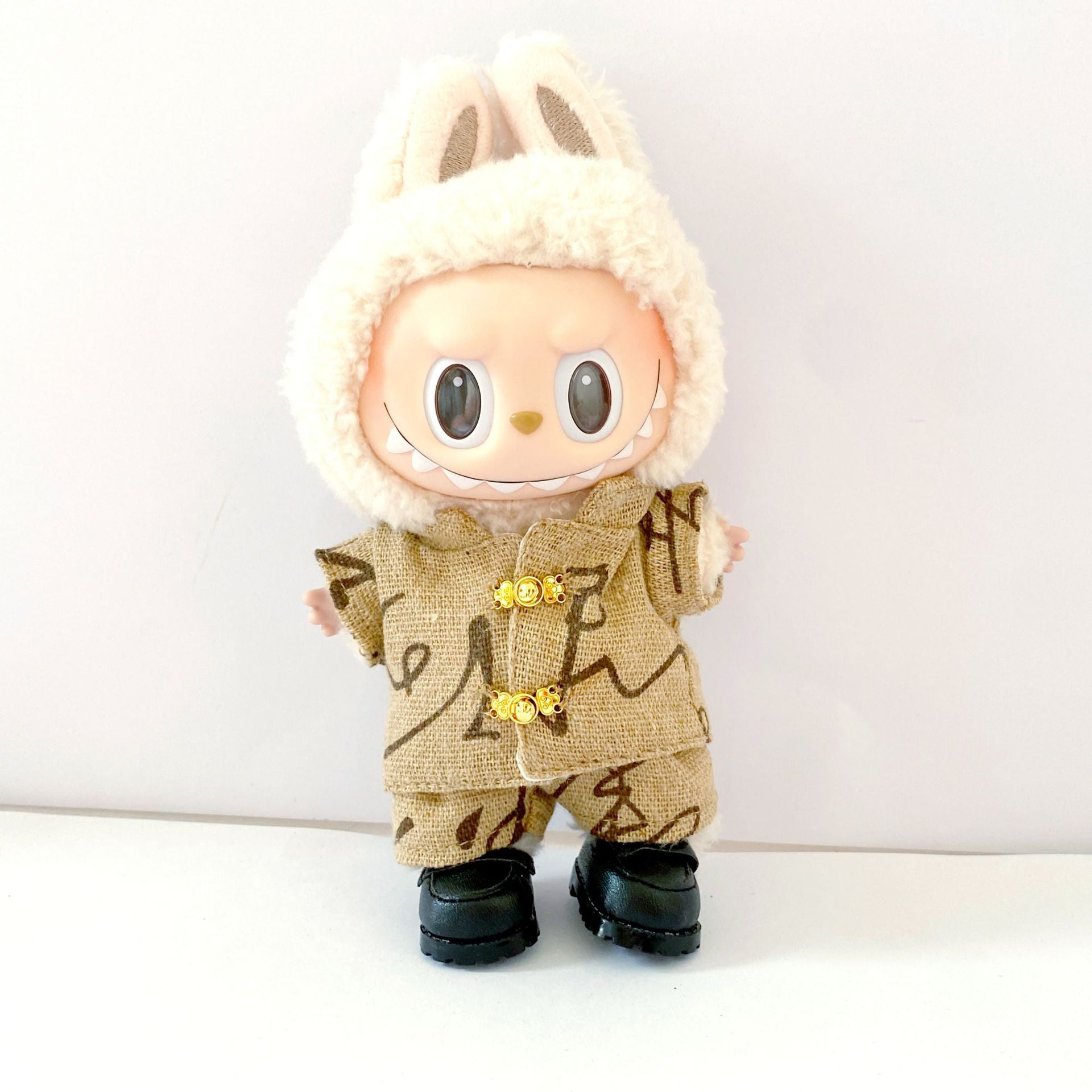 17cm Bubble Mart Generation II Labubu Pendant Labubu Clothes Chinese Style Tang Suit suit Doll Clothes
