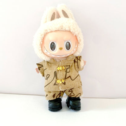 17cm Bubble Mart Generation II Labubu Pendant Labubu Clothes Chinese Style Tang Suit suit Doll Clothes