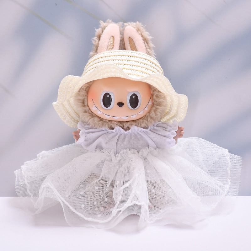 Only baby clothes] one or two generation pendant labubu clothes straw hat wedding lace suit cloth cloth baby clothes
