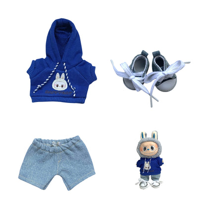 Labubu Doll Hoodie & Jeans Outfit Set with Accessories