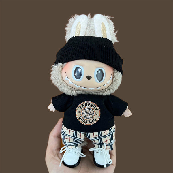 [Only Clothes] 17cm Blind Box Labubu Handmade Frog Piggy Stuffed Christmas Suit Labubu Hanging