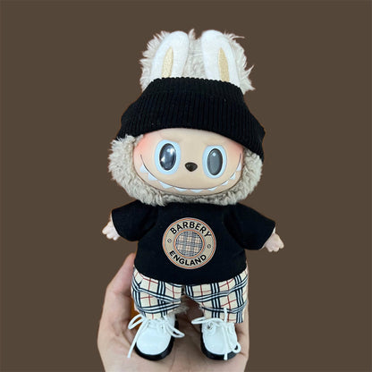 [Only Clothes] 17cm Blind Box Labubu Handmade Frog Piggy Stuffed Christmas Suit Labubu Hanging