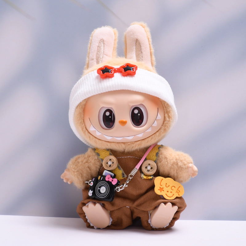 Only clothes] first and second generation labubu pendant luck suspenders hat suit labubu change baby clothes
