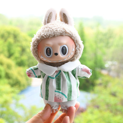 Only baby clothes] 17cm blind box cloth hanging clothes bear corduroy suspenders pants T-shirt key chain baby clothes
