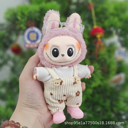 Labubu Doll Clothes for 17cm Plush Doll - Cute Dress-Up Outfits