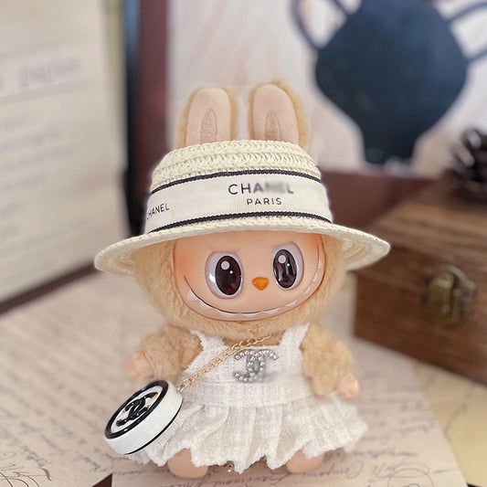Labubu Doll White Skirt Outfit for 17cm Labubu