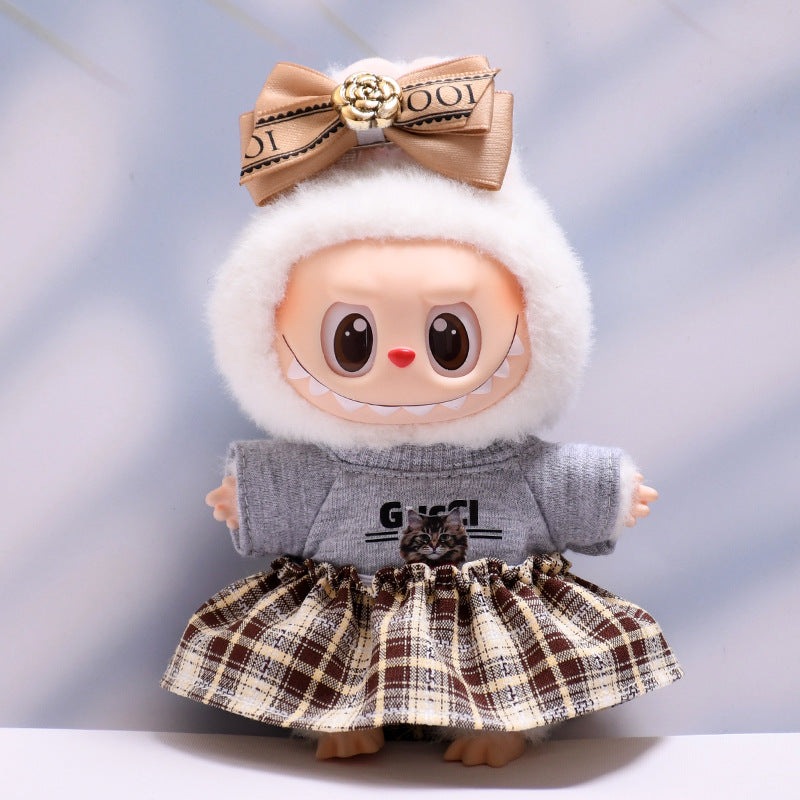 Only clothes] the first and second generation Labubu pendant clothes small fragrant style suspenders skirt cloth cloth doll clothes