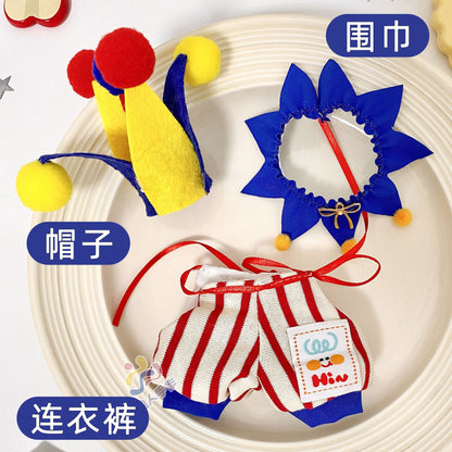 Labubu Doll Circus Costume Outfit for 17cm Vinyl Doll - Elephant & Clown