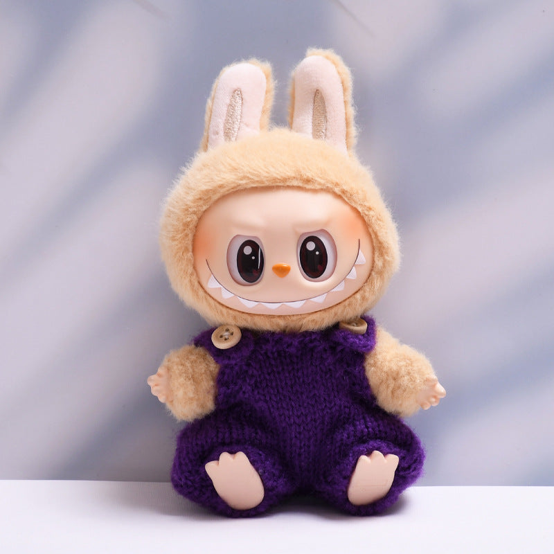Only clothes] the first and second generation of cloth pendant wool belt pants hat suit Labubu change baby clothes