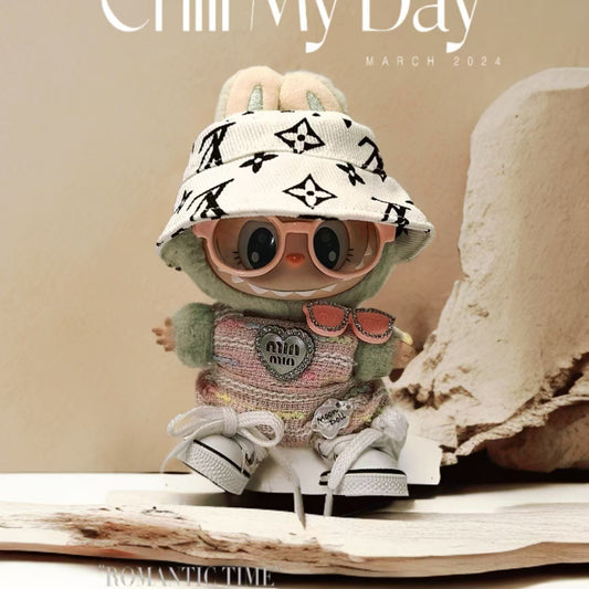 Labubu Doll Outfit Set - Mini Overalls, Hat & Shoes for 1st & 2nd Gen Pendants