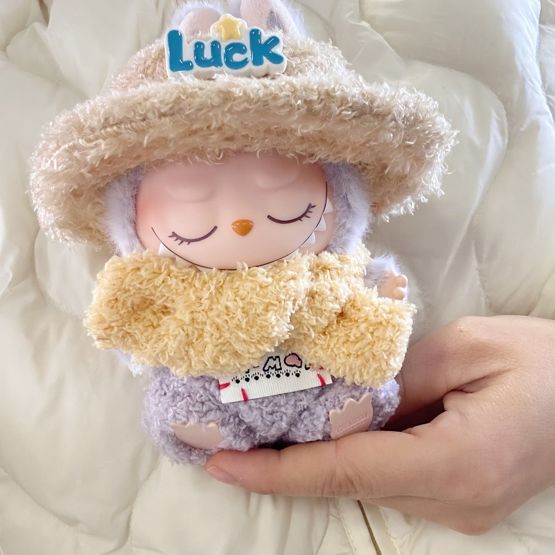 Only clothes] one or two generation pendant LABUBU clothes cloth sit party double warm velvet one-piece climbing suit