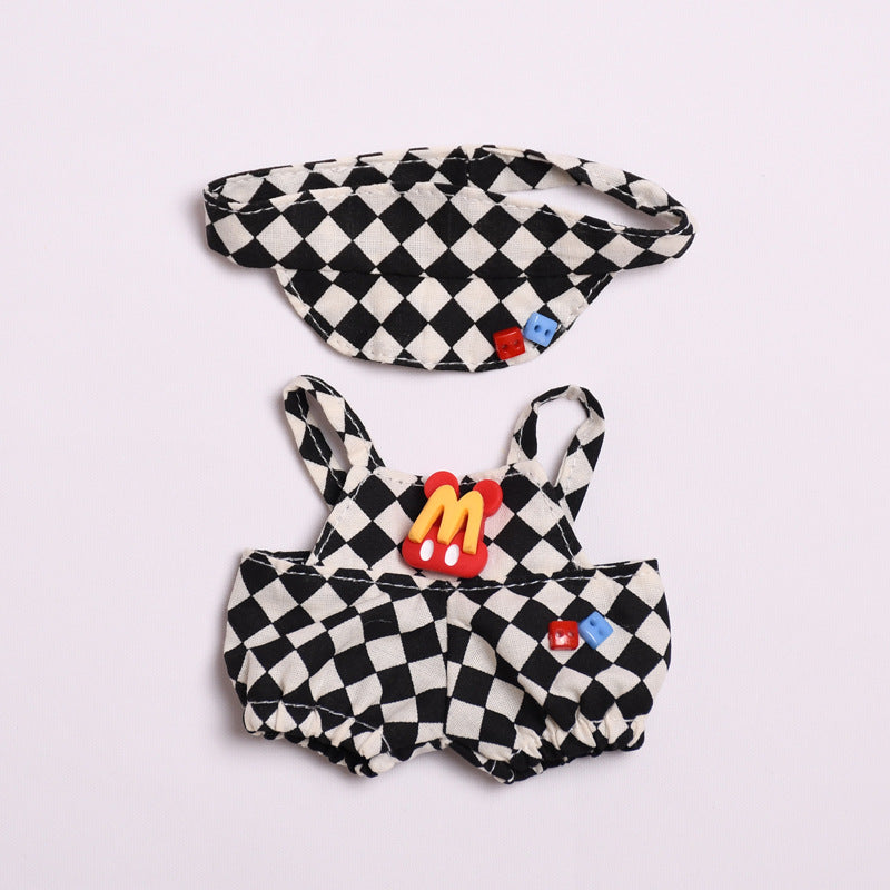 Only clothes] pendant 17cm cloth cloth clothes plaid tennis clothing hat vinyl LABUBU keychain doll clothing