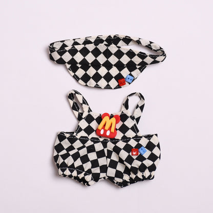 Only clothes] pendant 17cm cloth cloth clothes plaid tennis clothing hat vinyl LABUBU keychain doll clothing