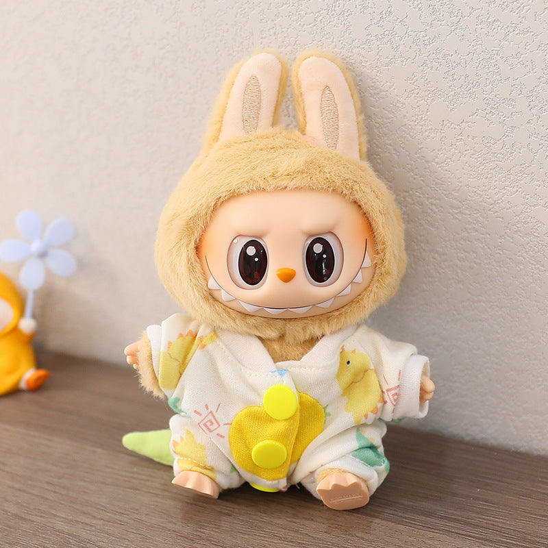 LABUBU Sitting Party Doll Rab Bub Macaron 2nd Generation Sitting Vinyl Doll Dress Dress for Dress