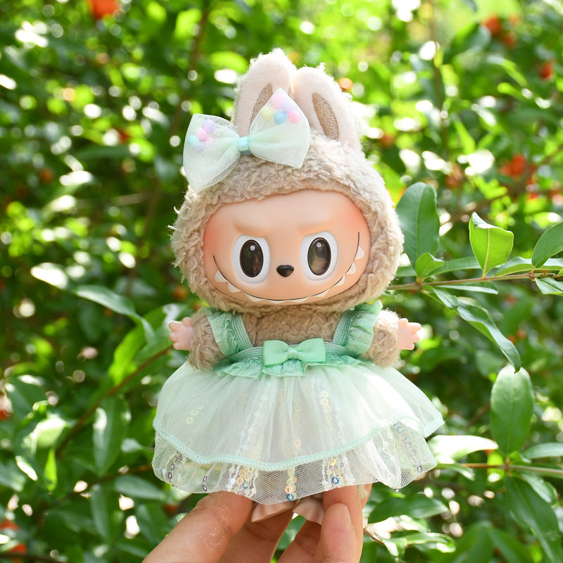 Only clothes] 17cm pendant pull cloth cloth for clothes spring and summer dress suit labubu baby dress cute