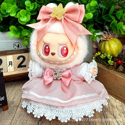 Suitable for Labubu Doll Clothes, Plush Vinyl Sitting Party First, Second and Third Generation Replacement Skirt Suit
