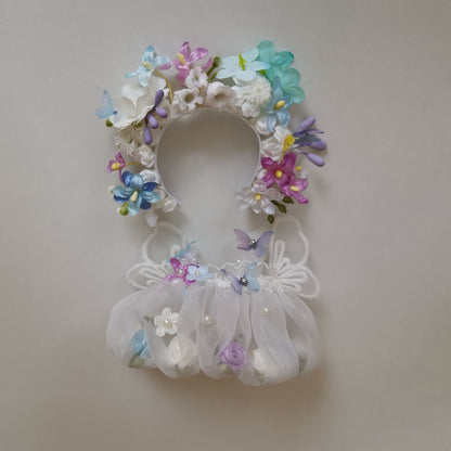 Labubu Doll Flower Fairy Skirt & Hairpin Outfit for 17cm Doll