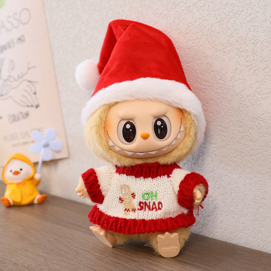 Clothes Only/One or Two Generation Keychain Labubu Clothes Rab Cloth Doll Christmas Cloak Sweater suit Hat