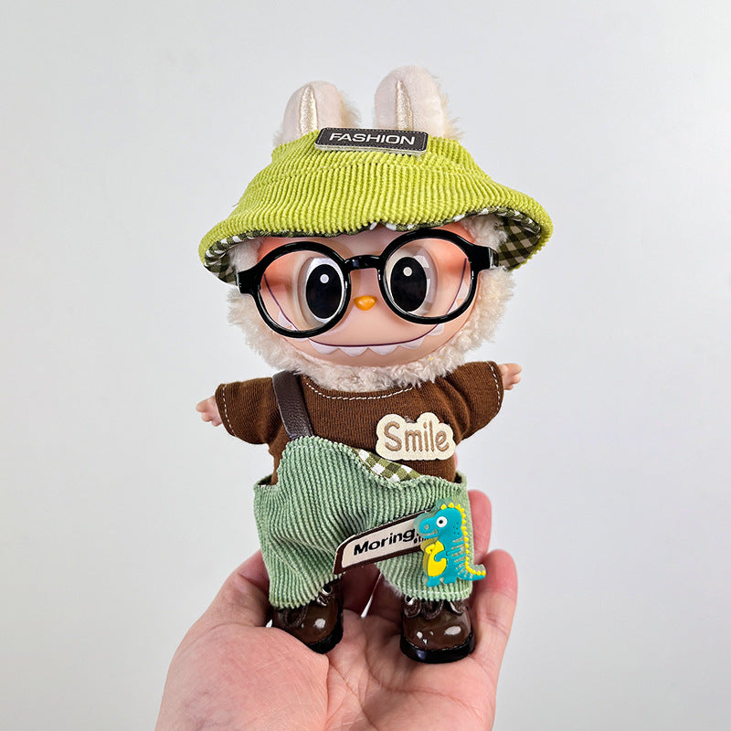 Wholesale 17cm one, two and three generations of labubu doll cloth cloth clothes pendant blind box sit party doll suit