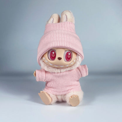 LABUBU17cm pendant tide brand doll clothes wearing tirab cloth 15cm sitting party printable big logo clothes