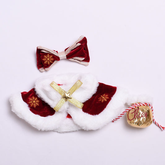 Only baby clothes] 38cm labubu doll clothes Christmas cape coat suit labubu doll clothes