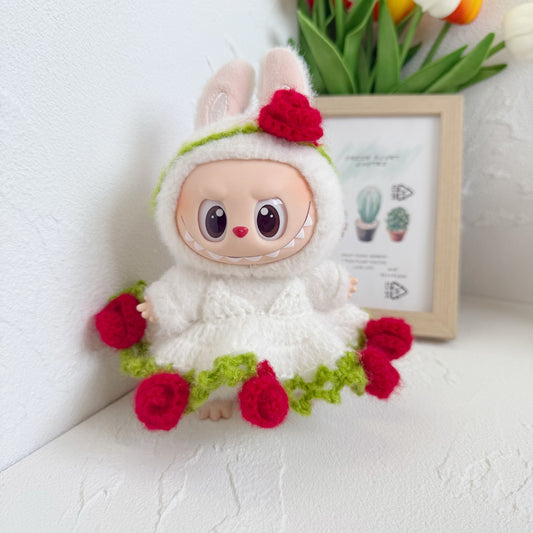 Labubu Handmade Doll Clothes Rose Fairy Labubu Replacement Heavy Woven Clothes Bikini Dress