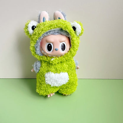 Only clothes] 15CM blind box macaron Labubu clothes Labubu cloud velvet series powder pig elk