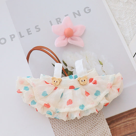 Generation II Blind Box Labubu Hanging Clothes Rab Cloth Sit Party Clothes Doll Summer Straw Hat Skirt