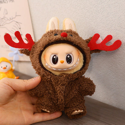 Clothes Only/One or Two Generation Keychain Labubu Clothes Rab Cloth Doll Christmas Cloak Sweater suit Hat