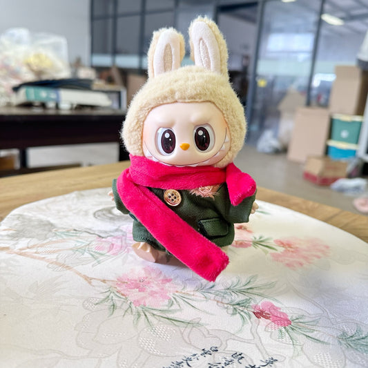Only clothes] the first and second generation of blind box pull cloth clothes warm military coat suit LABUBU to suit for lei feng