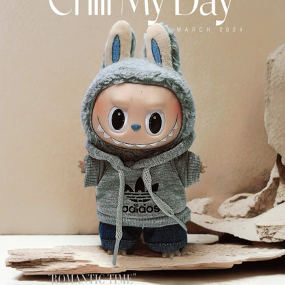 Labubu Doll Clothes - Cute Sweatshirt & Jeans Outfit for 1st & 2nd Gen