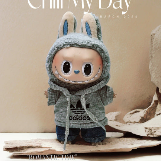 Labubu Doll Clothes - Cute Sweatshirt & Jeans Outfit for 1st & 2nd Gen