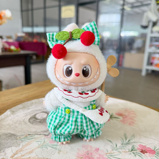 Only clothes] the first and second generation of labubu doll clothes LABUBU sit at a party and suit for cherry clothes rain boots