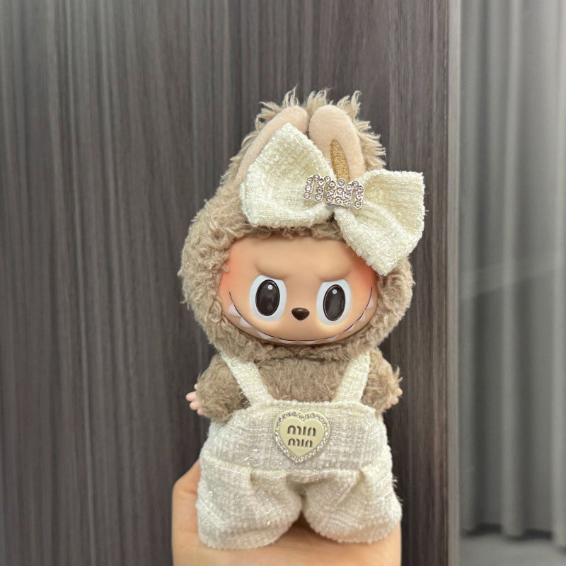 Rab cloth doll labubu17cm pendant one or two generations of vinyl plush doll suit accessories for clothes