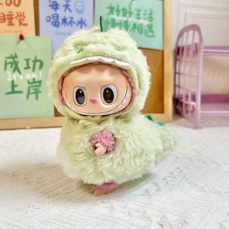 Only clothes] 17CM cloth cloth clothes key chain LABUBU big ear dog powder pig elk suit pendant spot