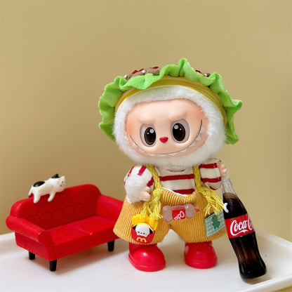 [Only Clothes] 17cm Blind Box Labubu Handmade Frog Piggy Stuffed Christmas Suit Labubu Hanging